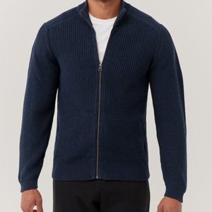 PACT Double Knit Modern Zip Sweater made with Organic Cotton